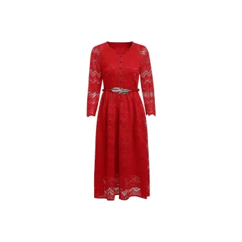 CYANINE SEA Long-Sleeved Dresses Women's Red