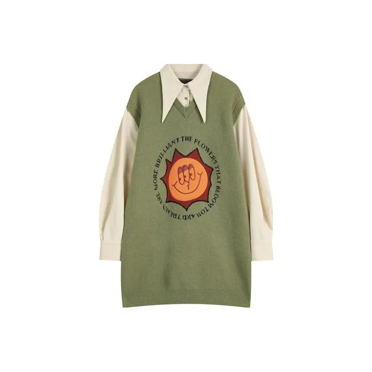 ELF SACK Long-Sleeved Dresses Women's Sunflower Green-0