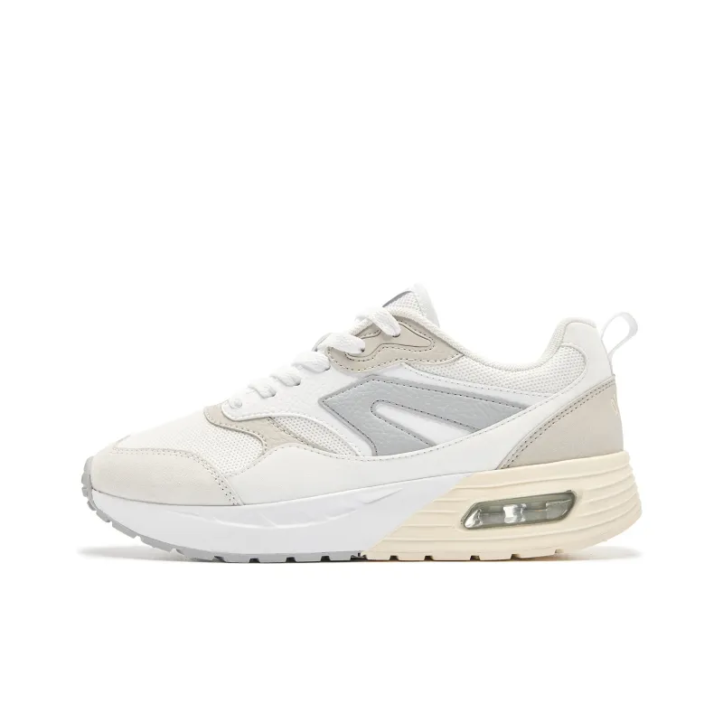 QIAODAN Abrasion Resistant Lightweight Height Increasing Low Top Casual Shoes Women's Jordan White Pumice-0