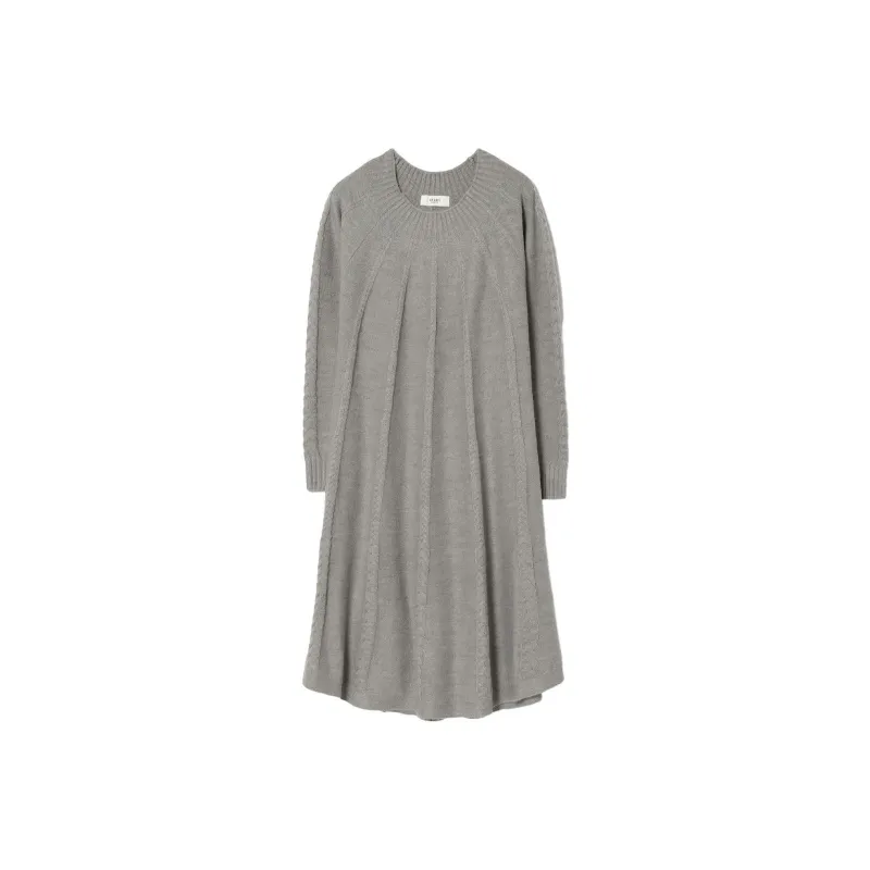 Beams Long Sleeved Dress Women's Top Gray-0