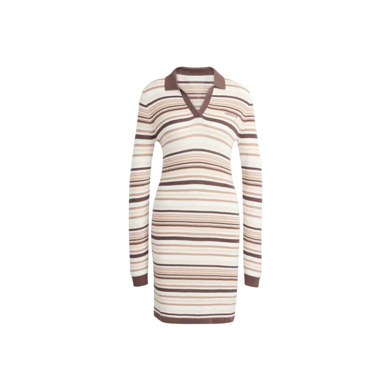 Adidas Originals Striped Knitted Polo Dress-0