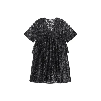 GANNI V Neck Ruffled Dress