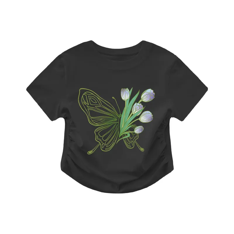 ILYOIL Set in Sleeve T Shirt Women's-5
