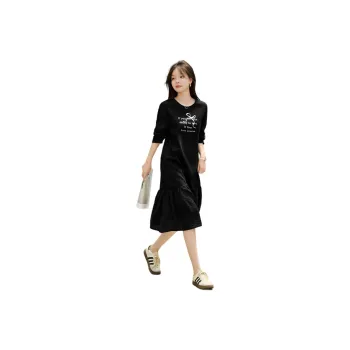 Mo Han Yi Mei Long-Sleeved Dresses Women's Black