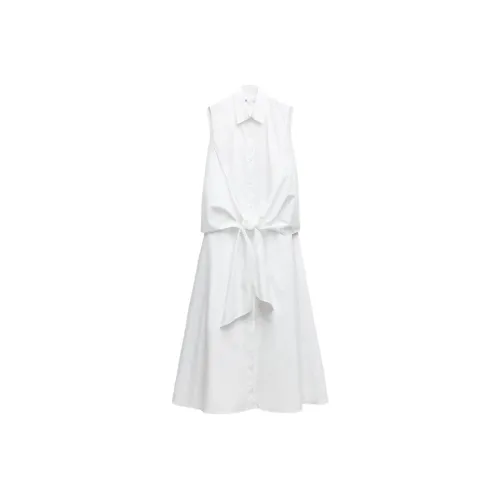 ZARA Sleeveless Dress Women's White