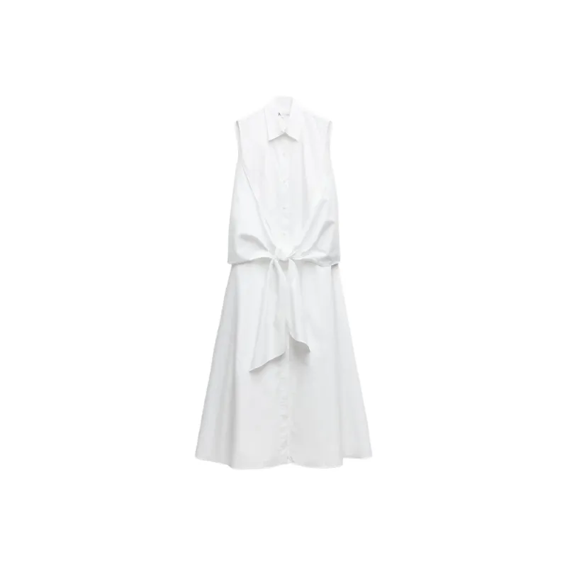 ZARA Sleeveless Dress Women's White-0