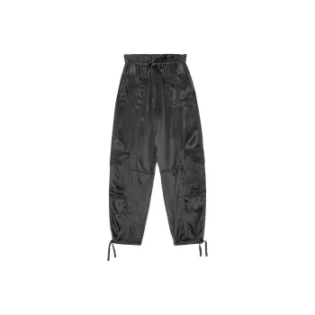 GANNI Drawstring Satin Cargo Pants