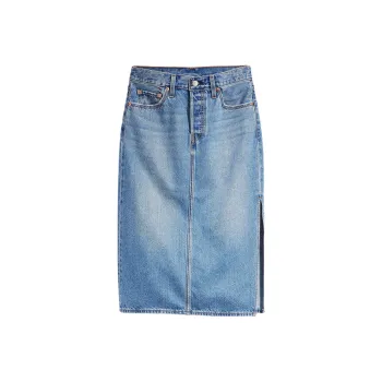 Levi's Denim Long Skirt Women's Blue