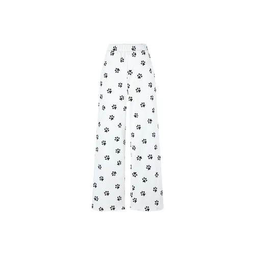 Mu Xiao Xin Casual Pants Women's Dog Claw Print
