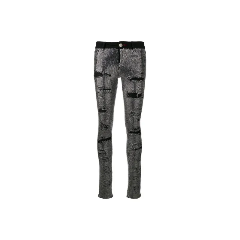 PHILIPP PLEIN Crystal embellished Skinny Jeans-0