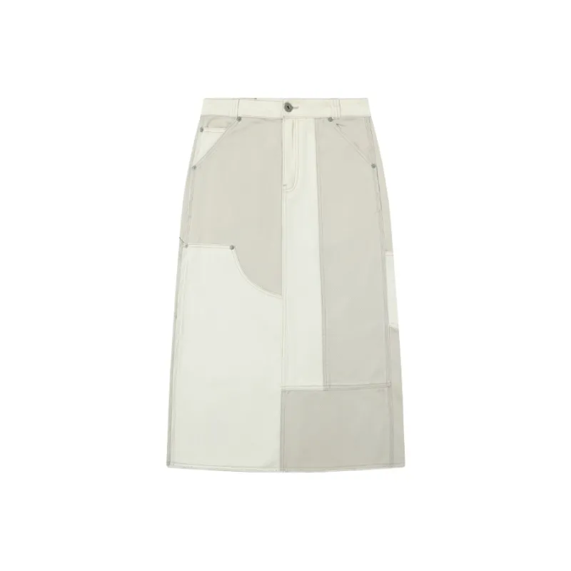 JOYRICH Twill Panel A-Line Denim Long Skirt Summer Skirt Women's-4