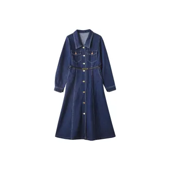 Dme Long Sleeved Dresses Women's Dark Denim Blue