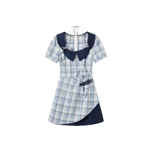 Incolore Short Sleeved Dress Women's Sky Blue