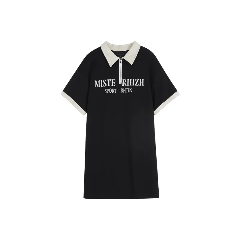 Gui'er Short-Sleeved Dresses Women's Black-0