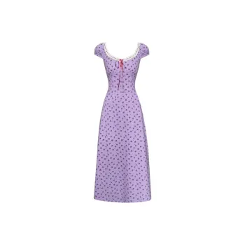 Zukizuki Short Sleeved Dress Women's Purple