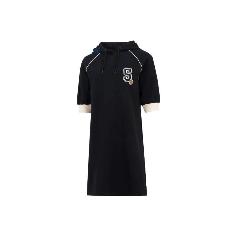 Skechers Short Sleeved Dresses Women's Carbon Black-0