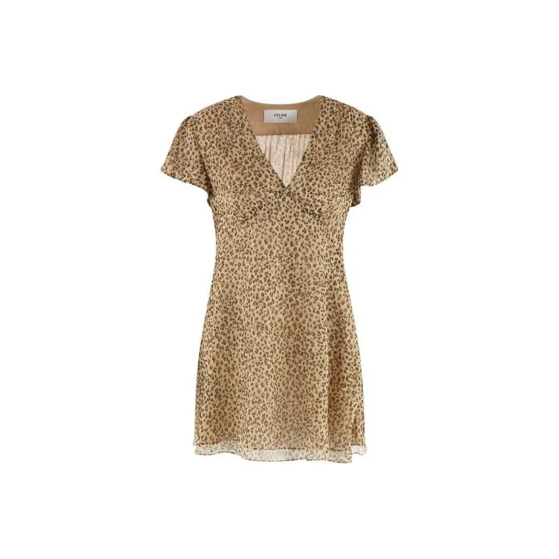 CELINE Leopard Print Mini Dress-0