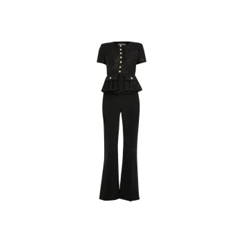 Self-portrait Tinsel Bouclé Jumpsuit