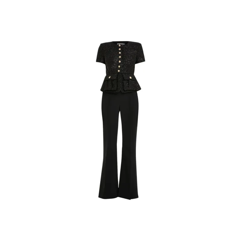 Self-portrait Tinsel Bouclé Jumpsuit-0
