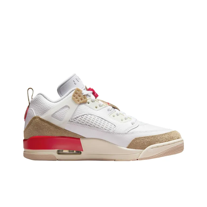 Jordan Spizike Anti Slip Wear Resistant Low Top Vintage Basketball Shoes Men's White Brown-1