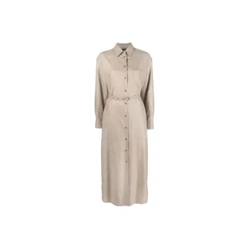 ASPESI Belted Waist Buttoned Shirt Dress