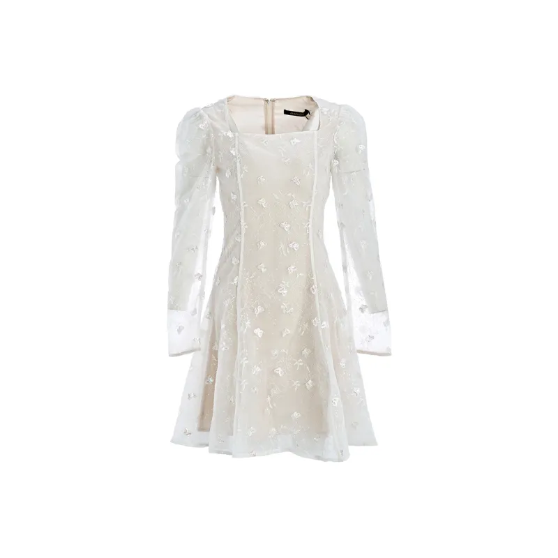Marie Elie Long-Sleeved Dresses Women's White-0