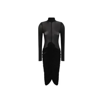 Magda Butrym Sheer High neck Midi Dress
