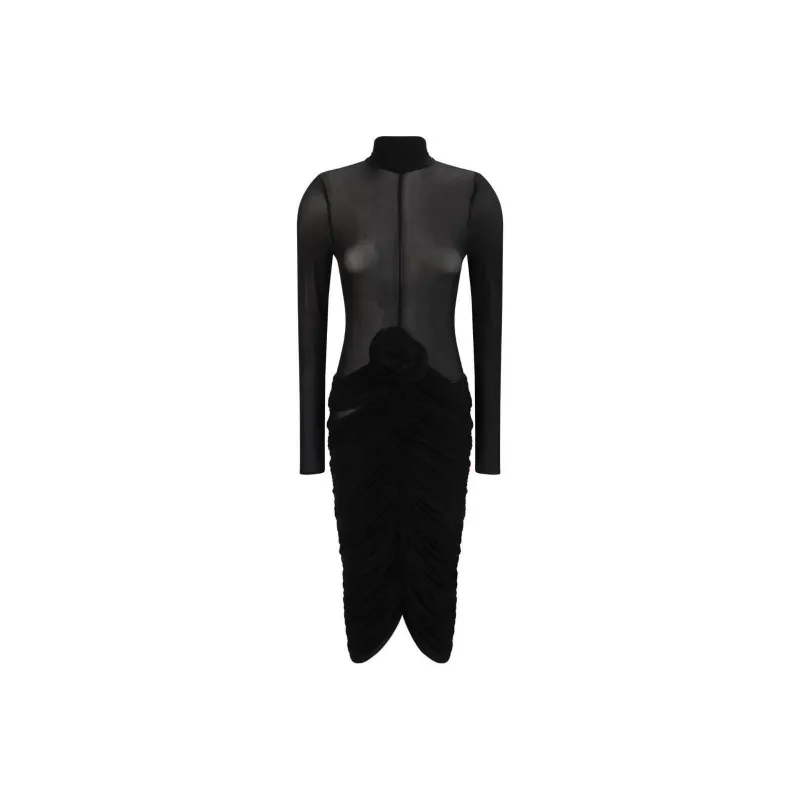 Magda Butrym Sheer High neck Midi Dress-0