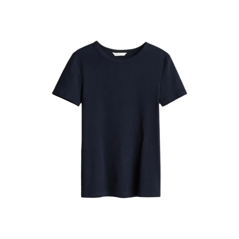H&M T Shirt Women's Marine Blue-0