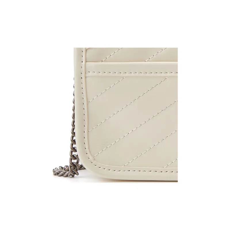 ELLE Cow Leather Cell Phone Pouch, Crossbody Bag, Shoulder Bag Regular Women's Black/White-8