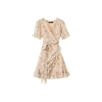 Adeworn Short Sleeved Dress Women's Yellow