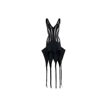 Mugler Handkerchief Semi sheer Minidress
