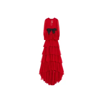 Valentino Long Sleeved Dress Women's Red