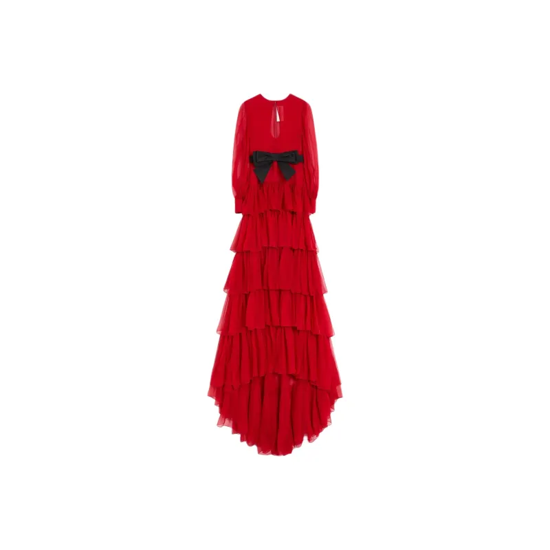 Valentino Long Sleeved Dress Women's Red-0
