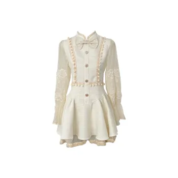 TUSHIFEI Long Sleeved Dresses Women's Camellia White