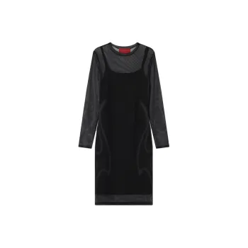 Vision Of Super Long Sleeved Dresses Women's Black