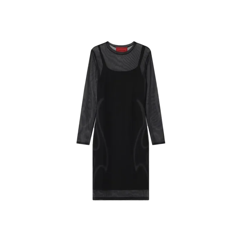 Vision Of Super Long Sleeved Dresses Women's Black-0