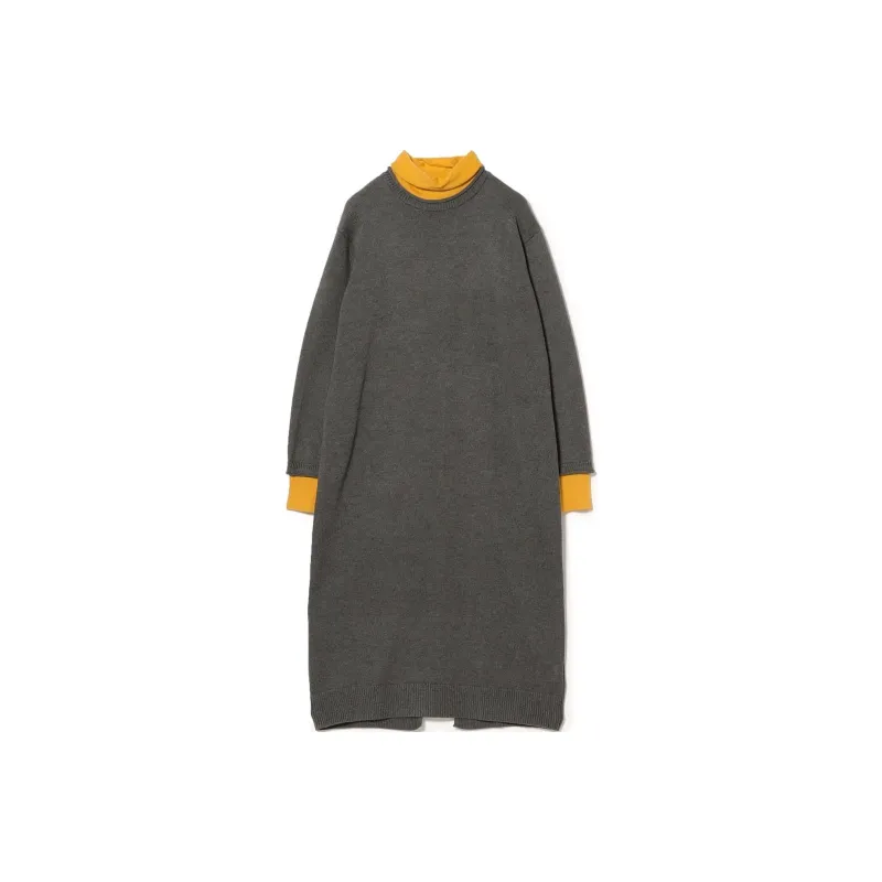 Beams Long Sleeved Dress Women's Gray-0