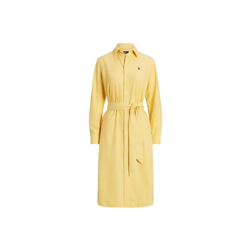 Polo Ralph Lauren SS24 Long Sleeved Dress Women's Yellow-0