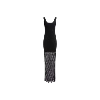 GUESS Liza Crochet Maxi Dress Slip Dresses Women's Black