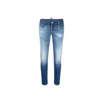 DSQUARED 2 Low Rise Faded Distressed Slim Cut Jeans