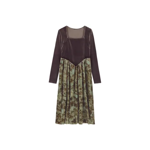 Migu Long Sleeved Dress Women's Multicolor
