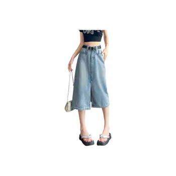 SITOL Denim Long Skirt Women's Blue