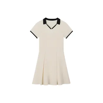 SPYDER NATURE GOLF Short Sleeved Dresses Women's Ecru