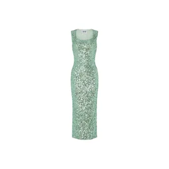 MOSCHINO Cut-out Sequined Midi Dress