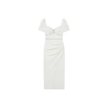 Self portrait Short Sleeved Dress Women's Pure White