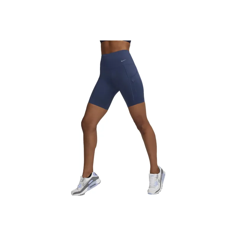 Nike Firm-Support High-Waisted 8' Biker Shorts With Pockets Casual Shorts Women's Midnight Navy-0