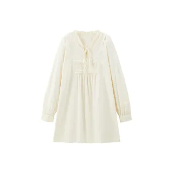 LEDIN Long Sleeved Dress Women's Beige Yellow