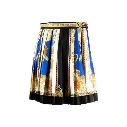 VERSACE Printed Skirt 'Royal Blue/Gold'