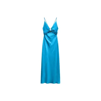 ZARA Slip Dresses Women's Turquoise